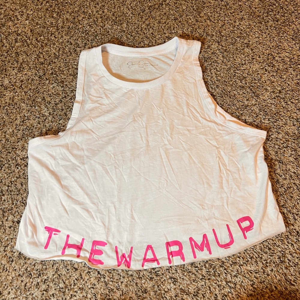 Jessica Simpson Crop Tank‎ Top Sleeveless Activewear The Warmup White XL